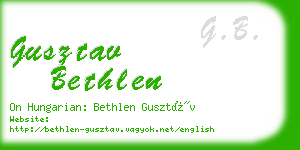 gusztav bethlen business card